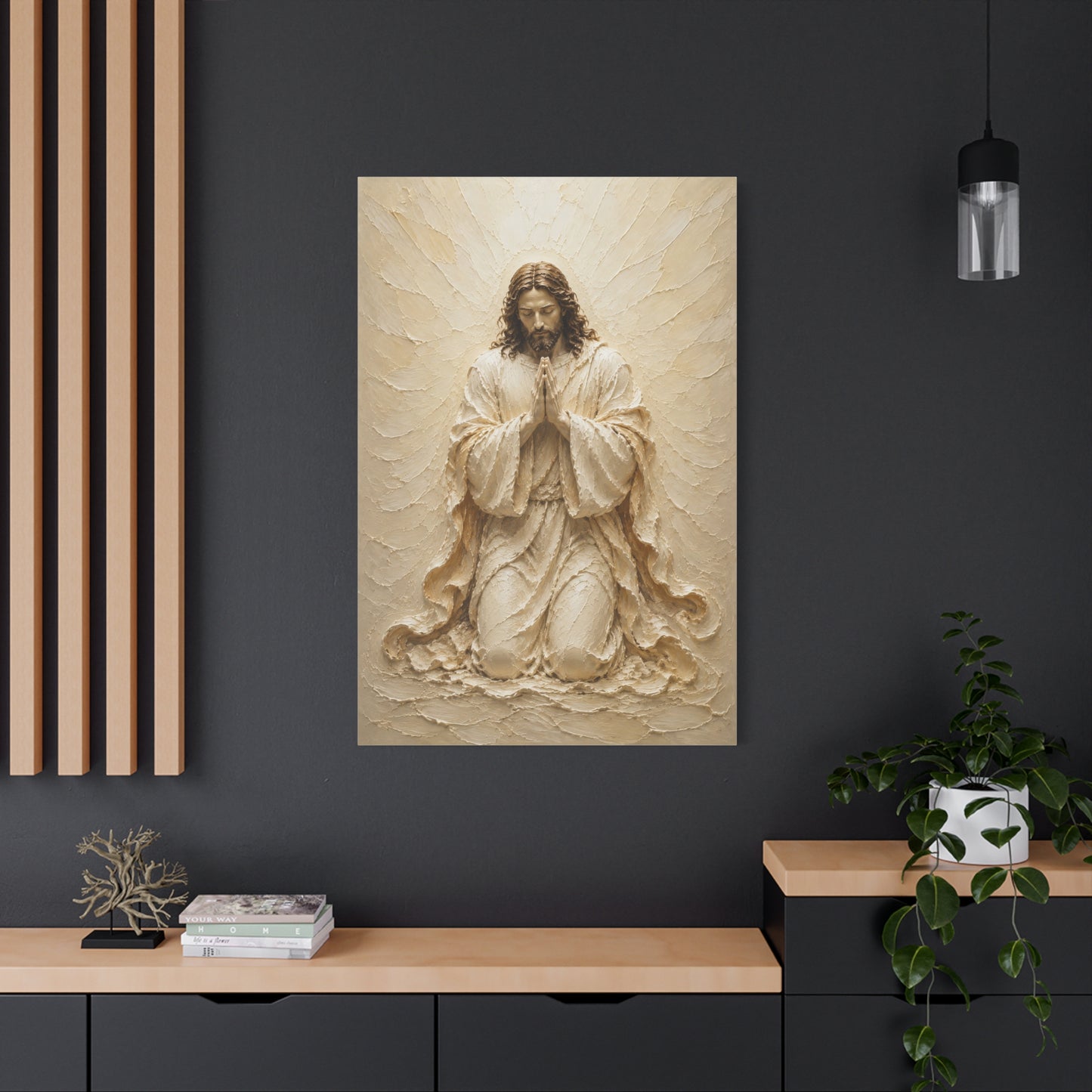 Christ At Vigil | Ivory Relief - Canvas