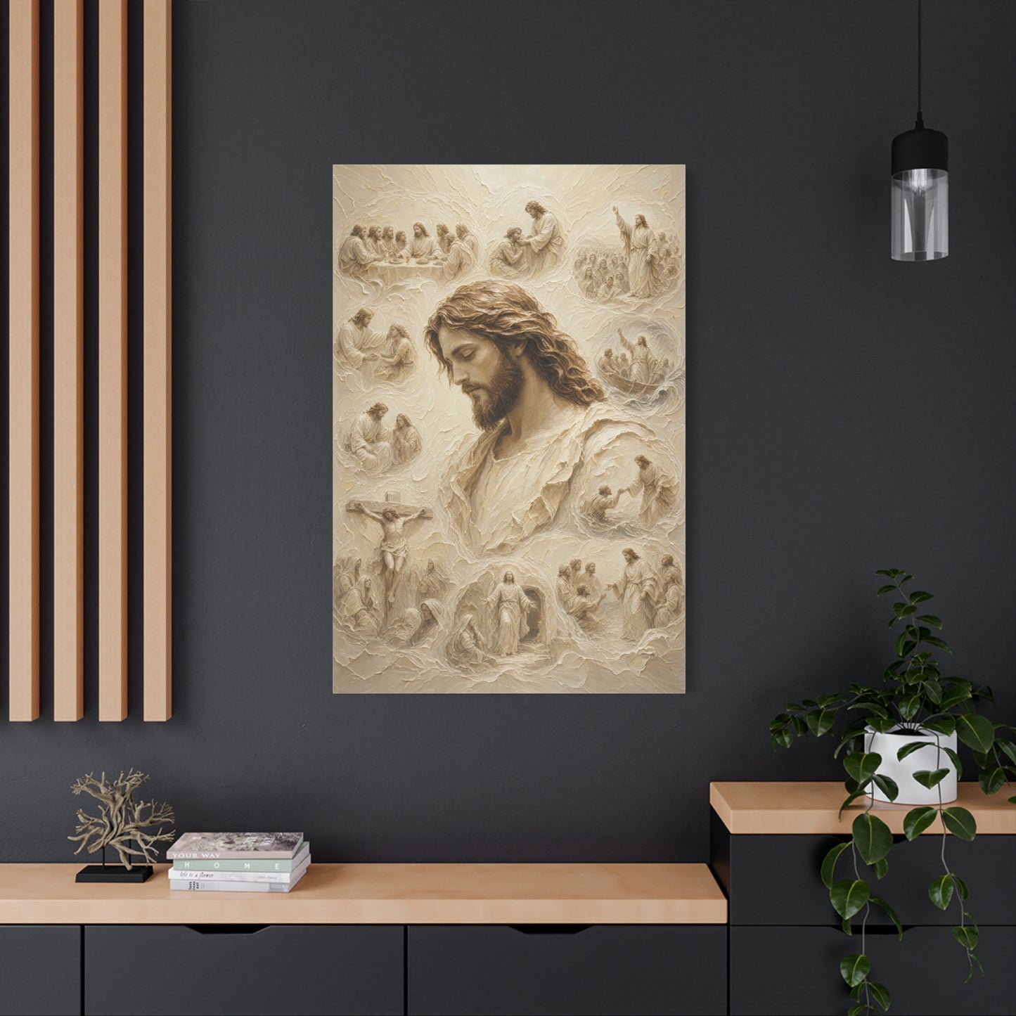 Crowned In Stillness II | Ivory Relief - Canvas