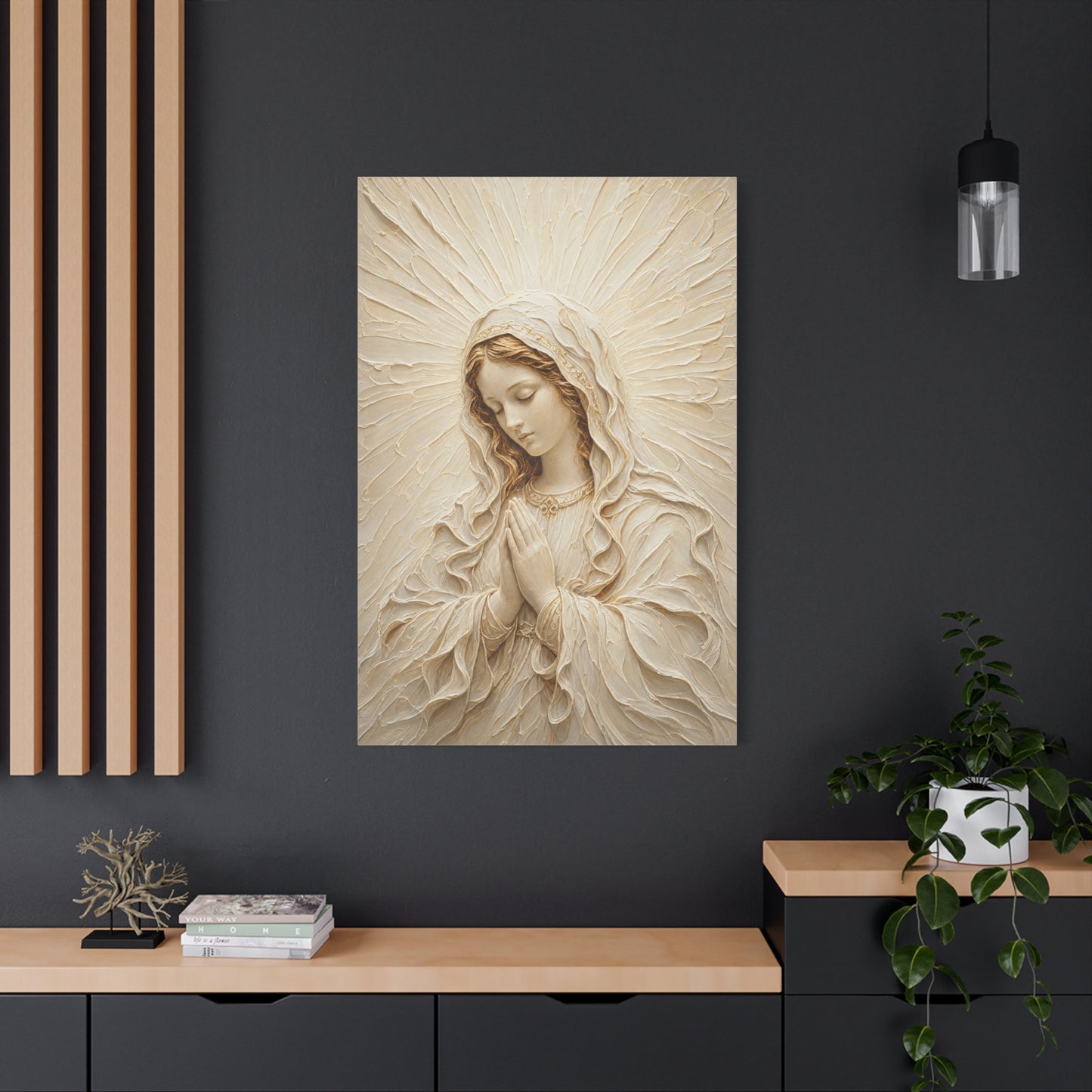 Madonna of Quiet Grace II | Ivory Relief - Canvas