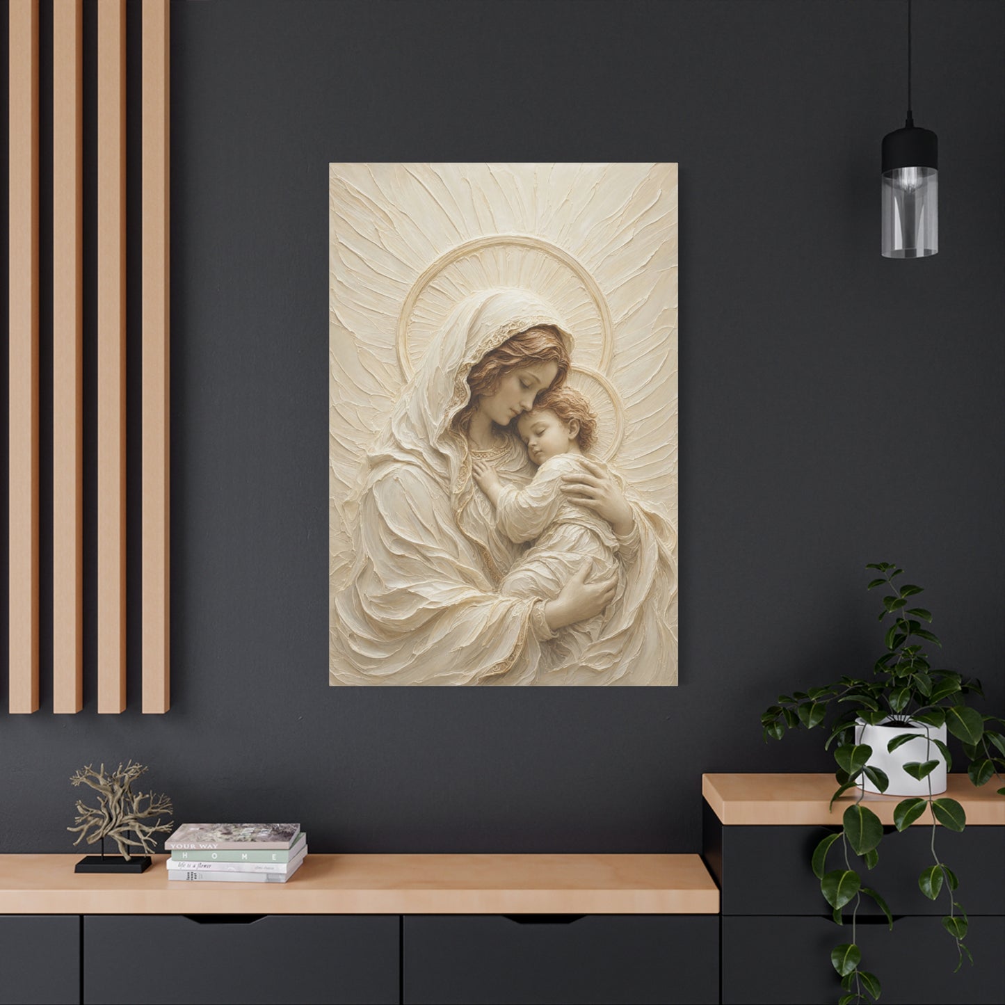 Madonna And Child II | Ivory Relief - Canvas