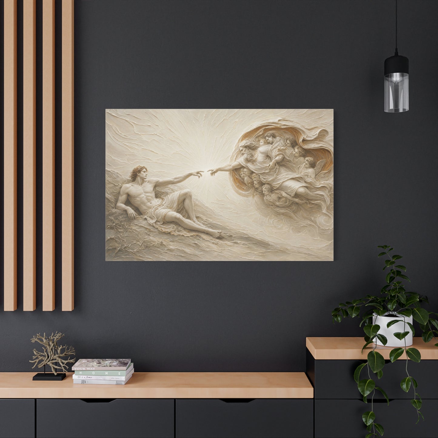 The Creation Of Adam | Ivory Relief - Canvas