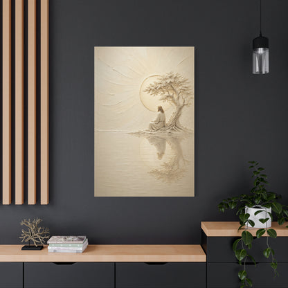 Jesus Under The Quiet Sun | Ivory Relief - Canvas
