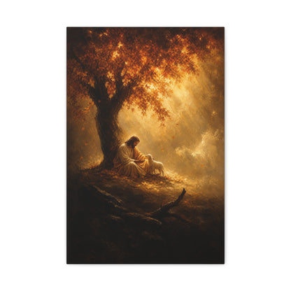 Jesus Beside the Lamb | Renaissance Shadow - Canvas
