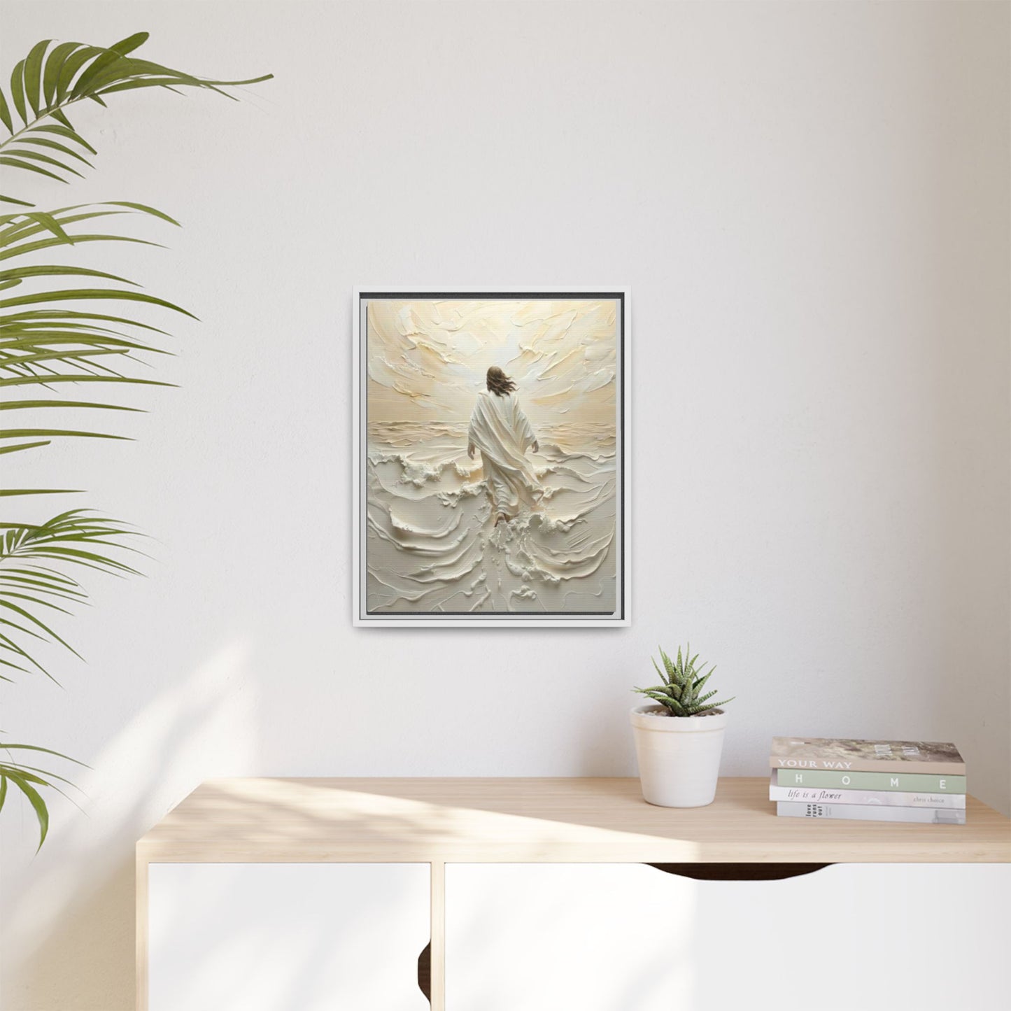 Jesus Walking On Water V - Framed Canvas