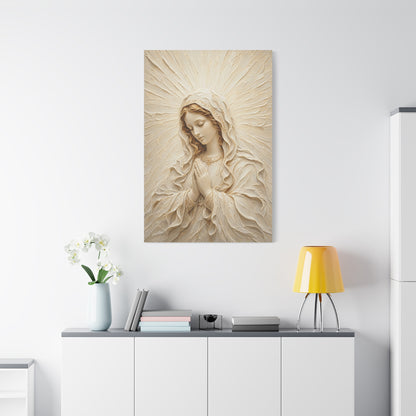 Madonna of Quiet Grace II | Ivory Relief - Canvas
