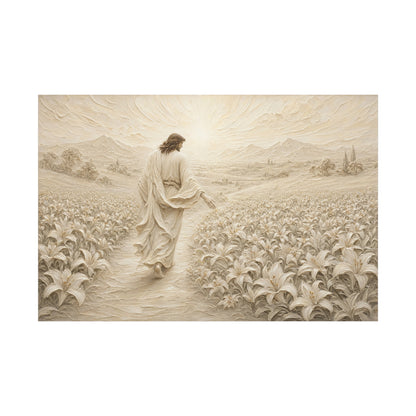 The Lily Path | Ivory Relief - Canvas