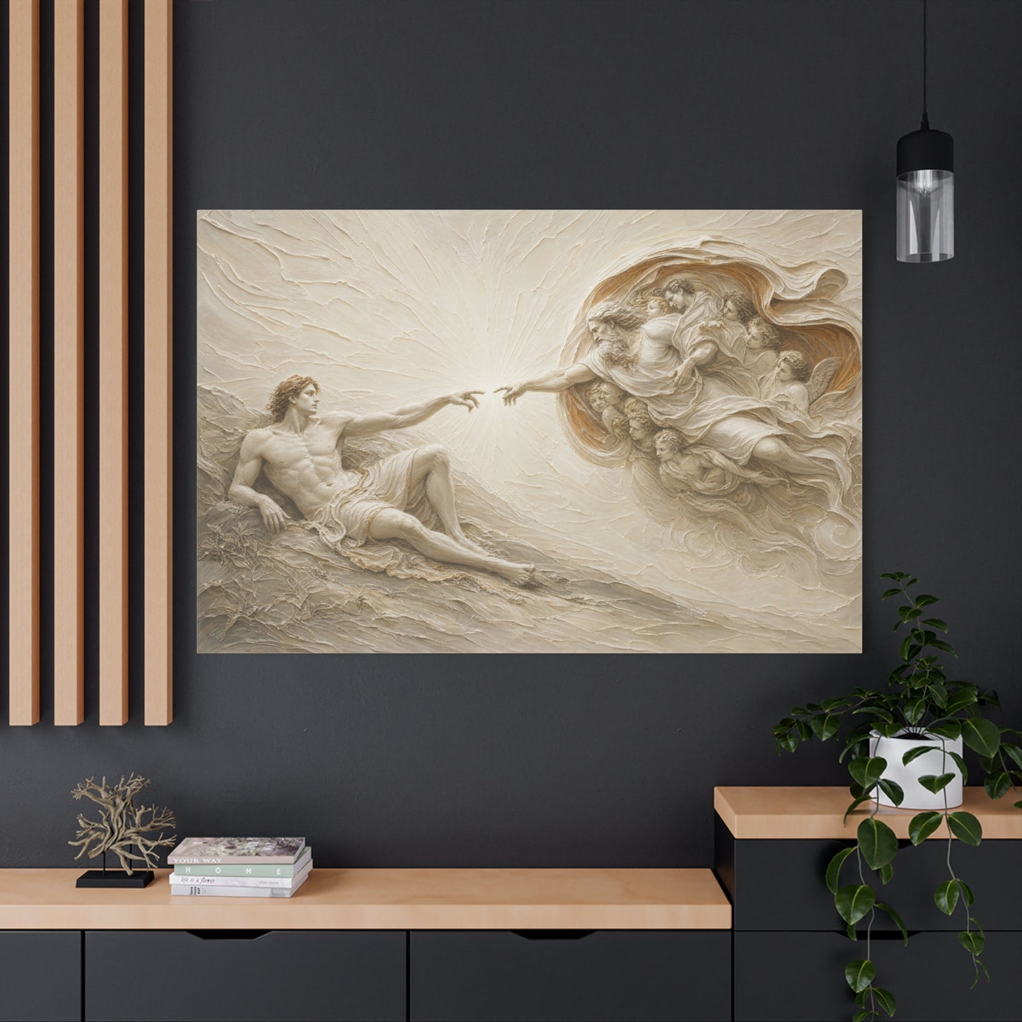 The Creation Of Adam | Ivory Relief - Canvas