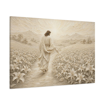 The Lily Path | Ivory Relief - Canvas