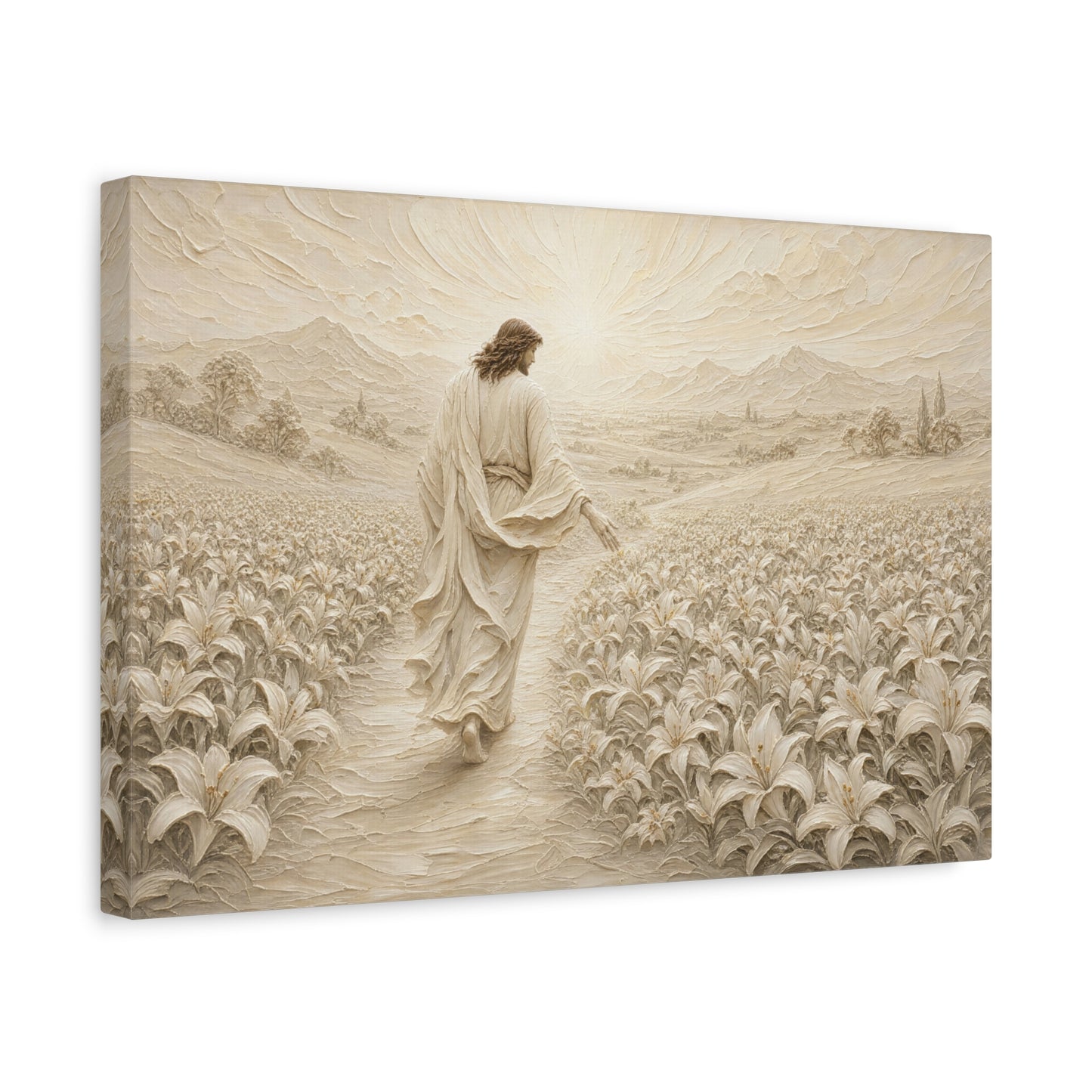 The Lily Path | Ivory Relief - Canvas