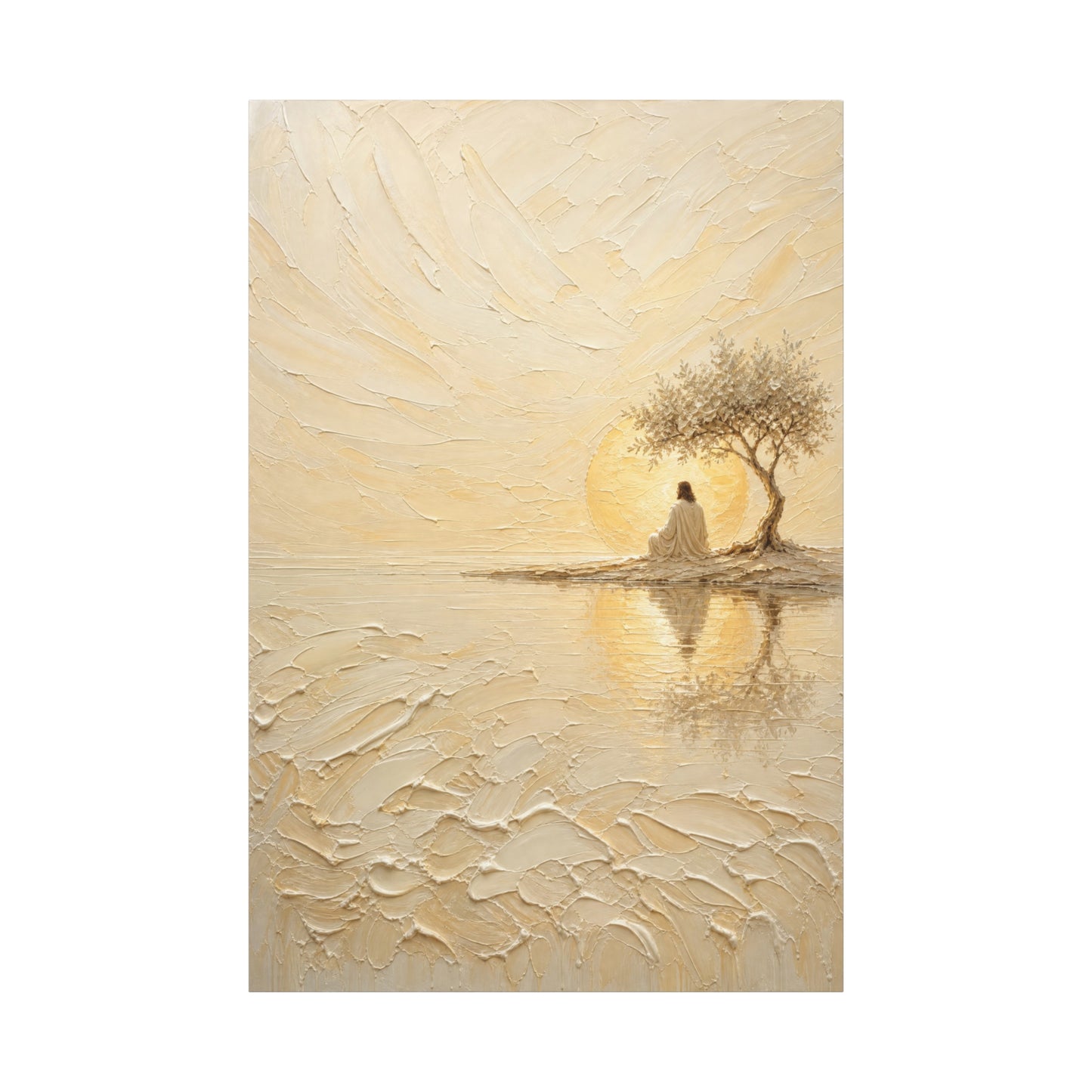 Jesus Under the Quiet Sun | Cream Impasto - Canvas