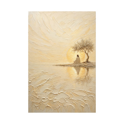 Jesus Under the Quiet Sun | Cream Impasto - Canvas