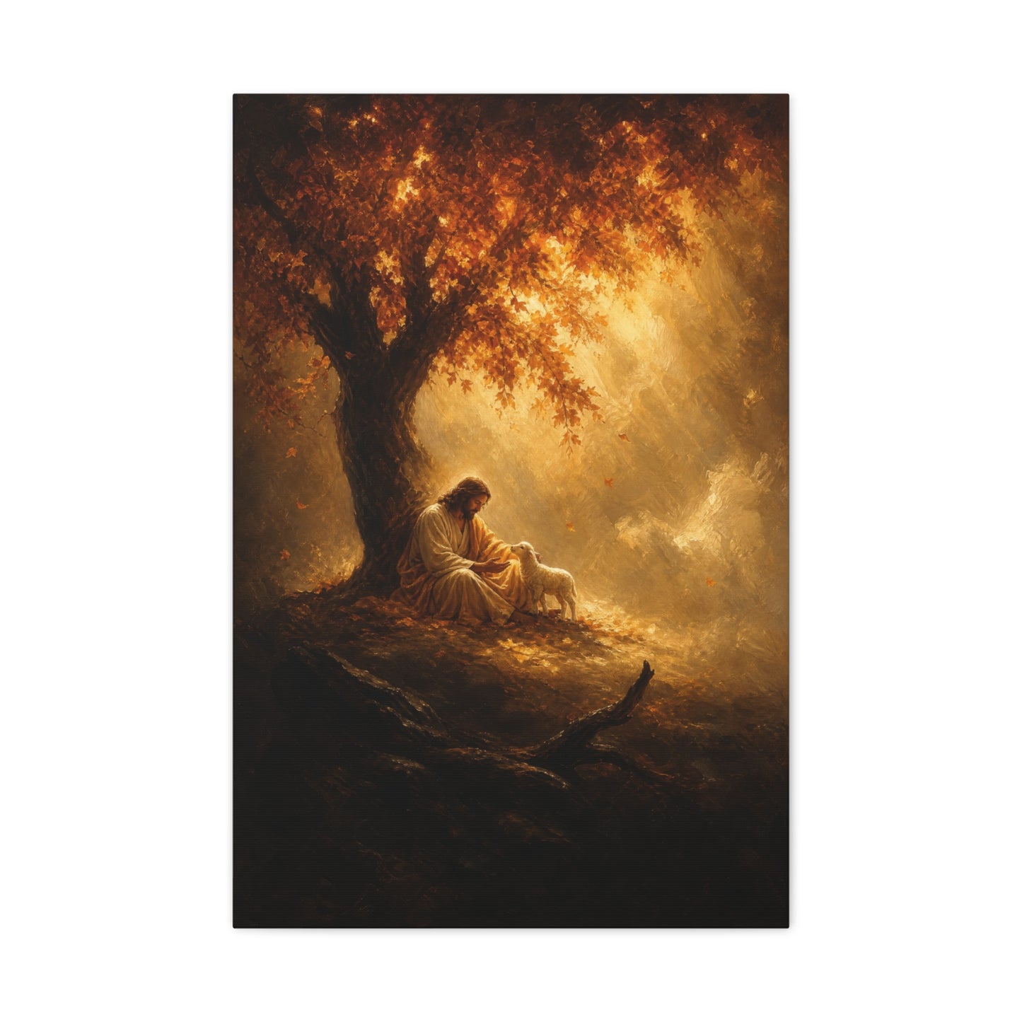Jesus Beside the Lamb | Renaissance Shadow - Canvas