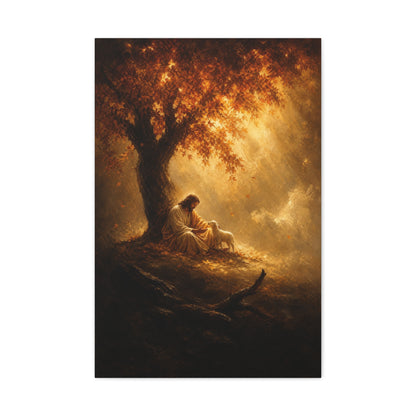 Jesus Beside the Lamb | Renaissance Shadow - Canvas