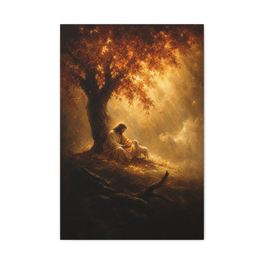 Jesus Beside the Lamb | Renaissance Shadow - Canvas