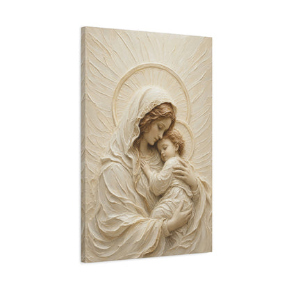 Madonna And Child II | Ivory Relief - Canvas