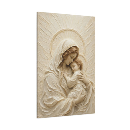 Madonna And Child II | Ivory Relief - Canvas