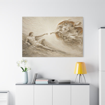 The Creation Of Adam | Ivory Relief - Canvas