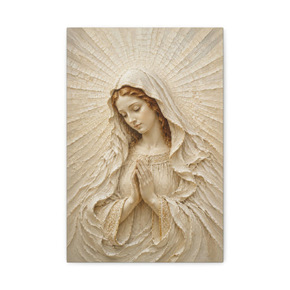 Madonna of Quiet Grace | Ivory Relief II - Canvas