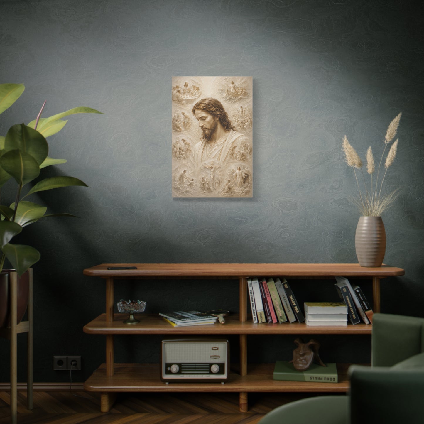 Crowned in Stillness | Ivory Relief - Canvas