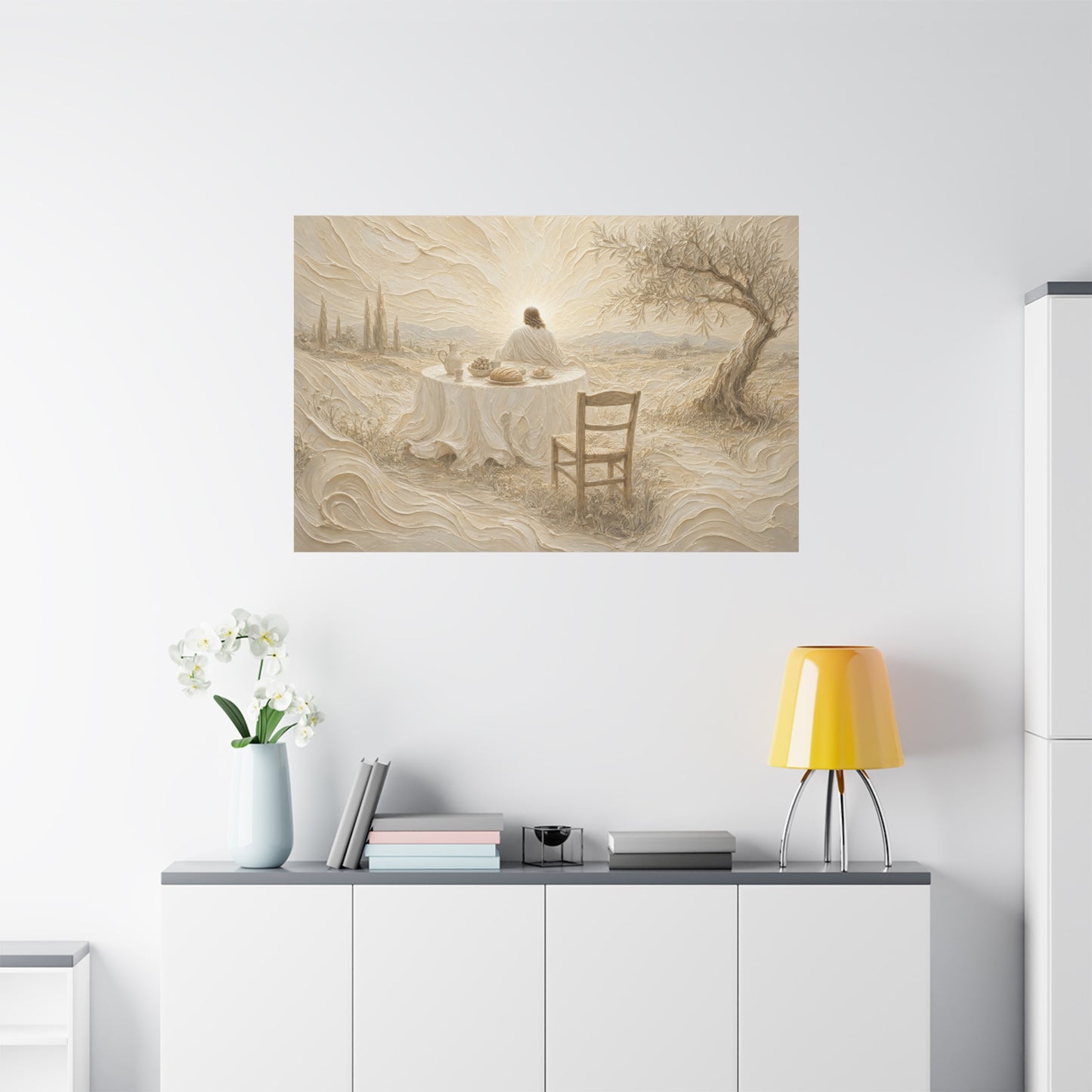 He Is Waiting | Ivory Relief - Canvas