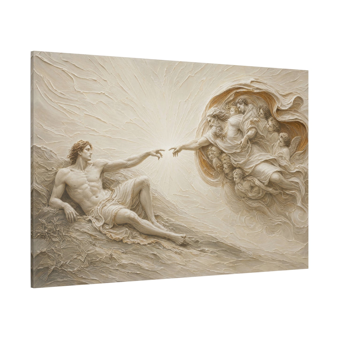 The Creation Of Adam | Ivory Relief - Canvas