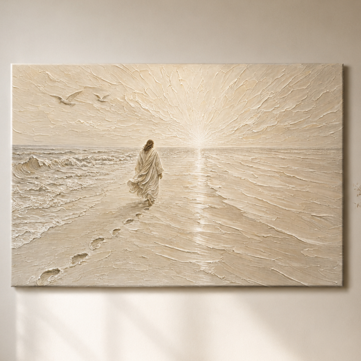 I Will Follow | Ivory Relief - Canvas