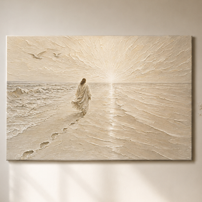 I Will Follow | Ivory Relief - Canvas