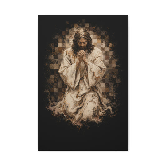 Christ at Vigil | Cream Marble - Canvas