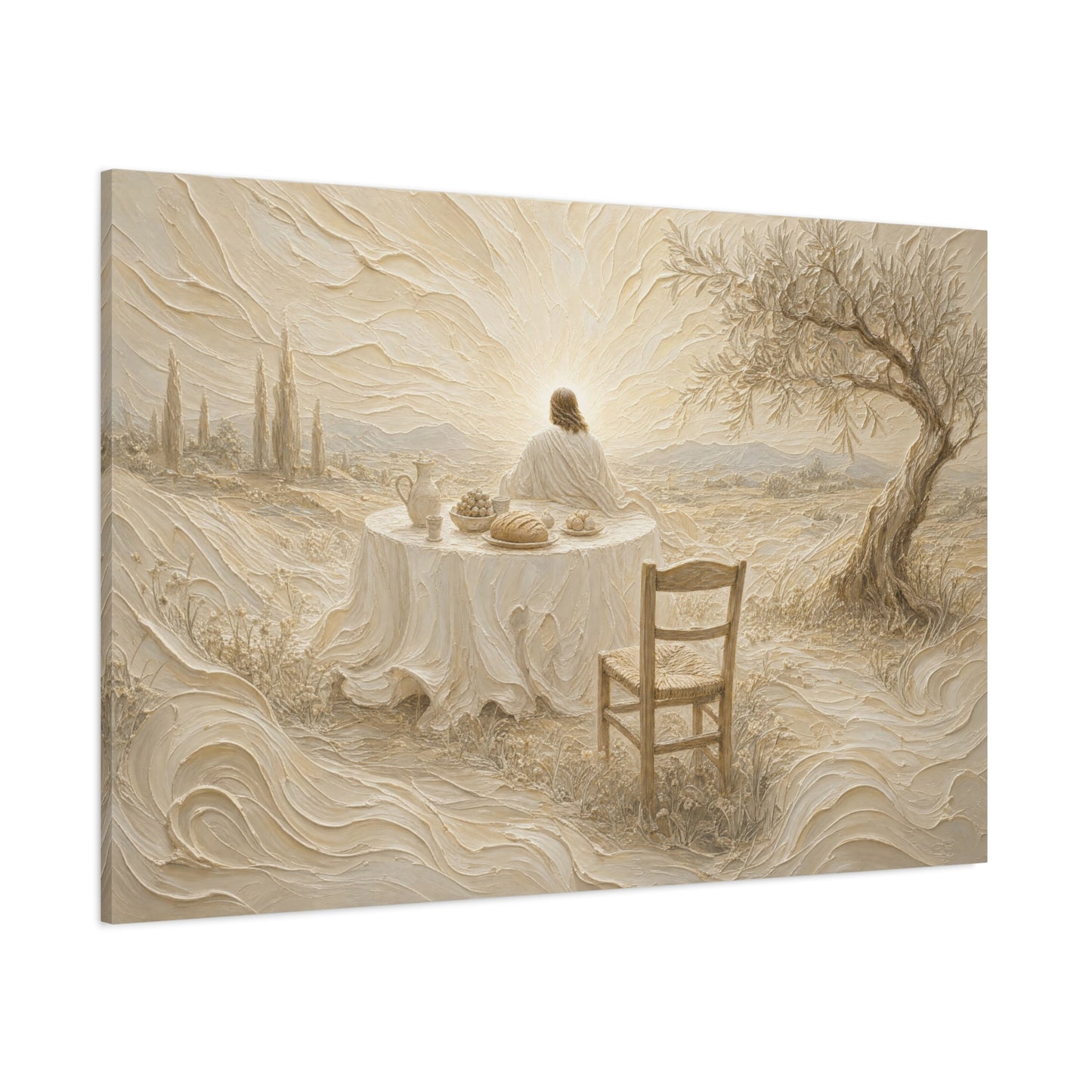 He Is Waiting | Ivory Relief - Canvas