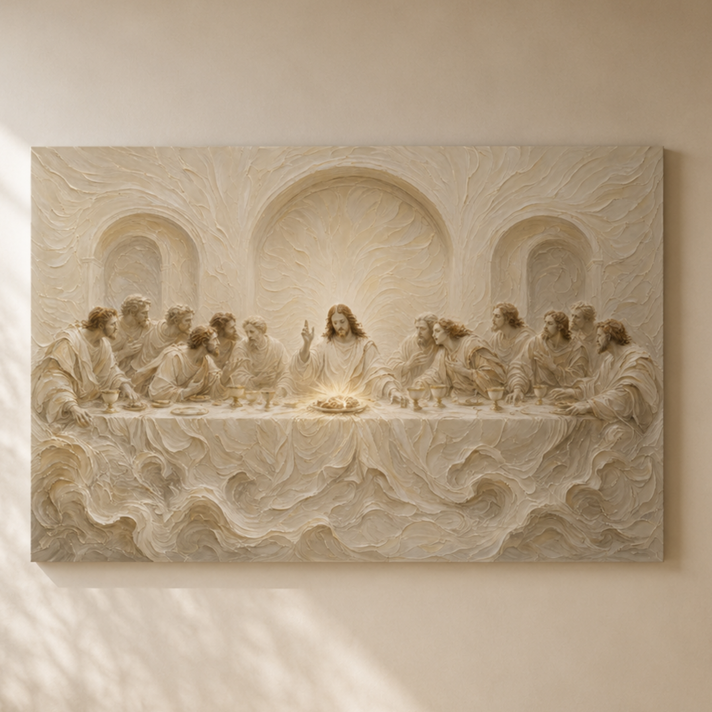 The Lord's Supper | Ivory Relief - Canvas