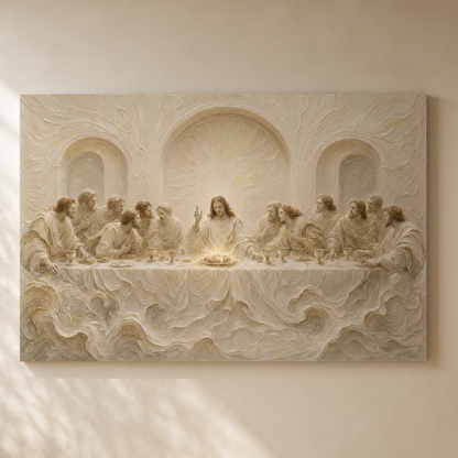The Lord's Supper | Ivory Relief - Canvas