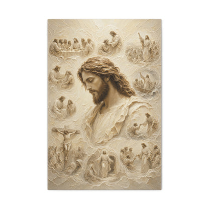 Crowned In Stillness II | Ivory Relief - Canvas