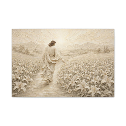 The Lily Path | Ivory Relief - Canvas