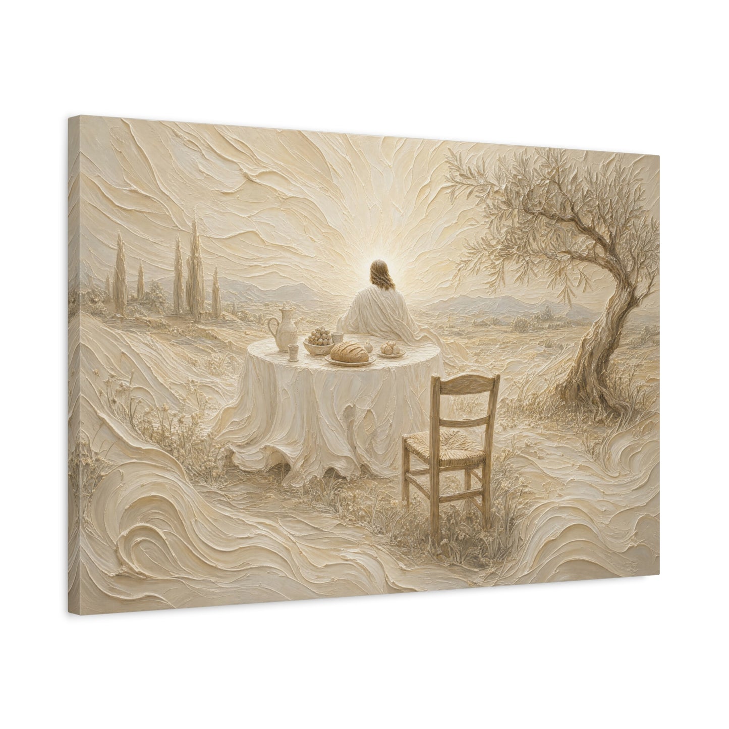 He Is Waiting | Ivory Relief - Canvas
