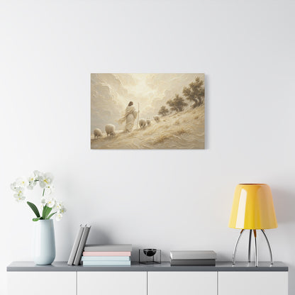 The Hillside Shepherd | Ivory Relief - Canvas