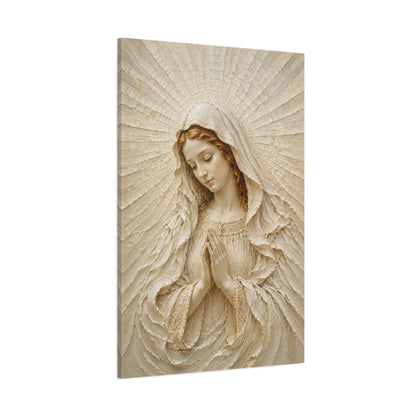 Madonna of Quiet Grace | Ivory Relief II - Canvas