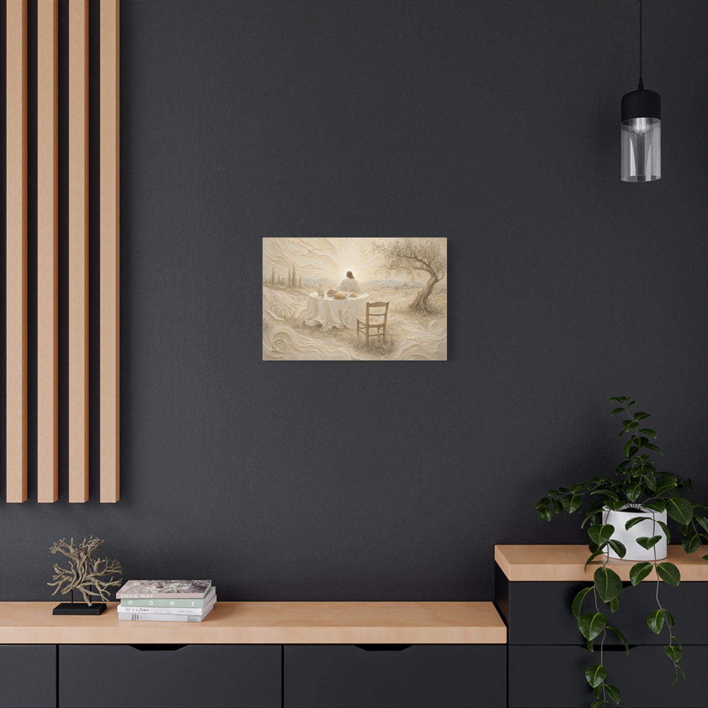 He Is Waiting | Ivory Relief - Canvas