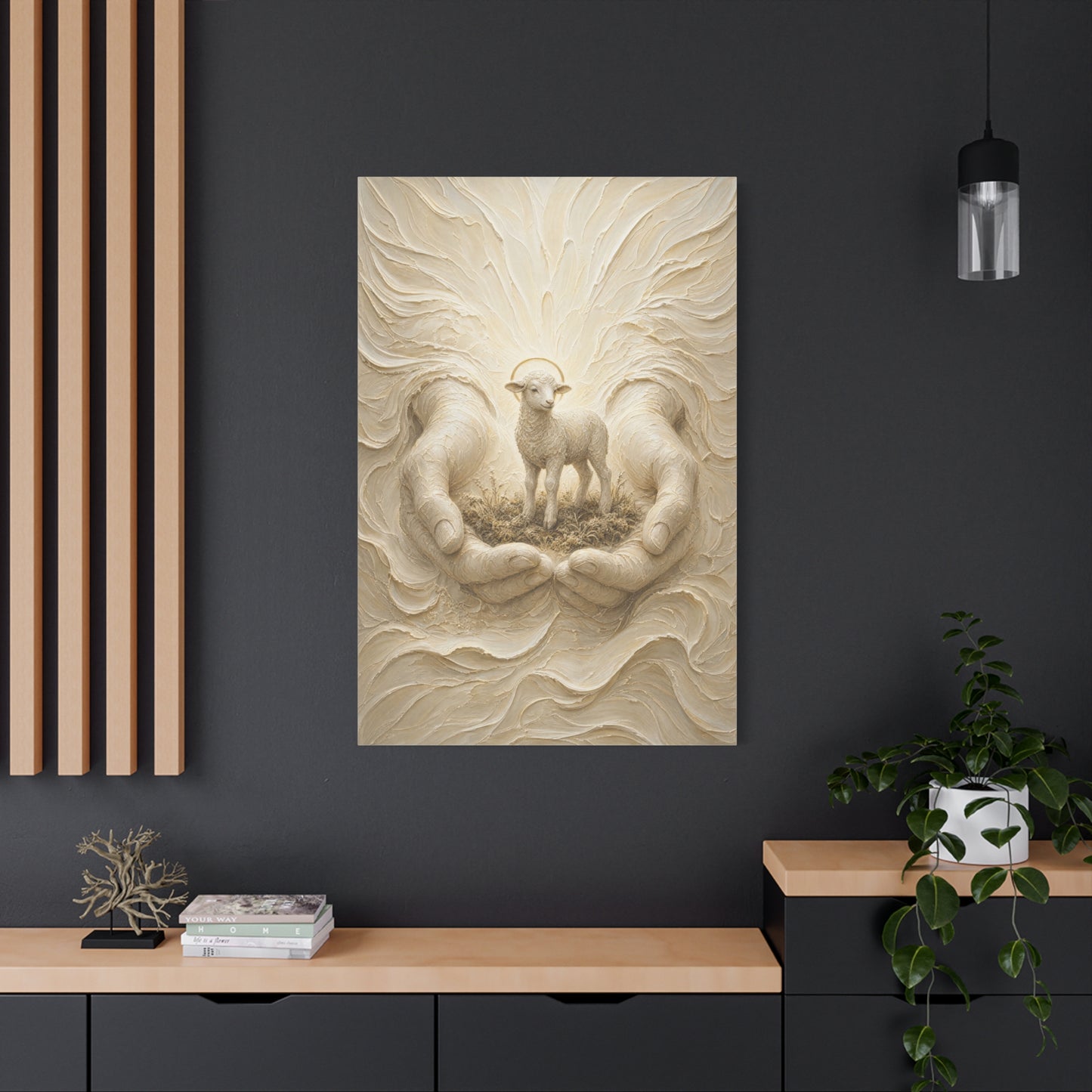 Held in His Hands | Ivory Relief - Canvas