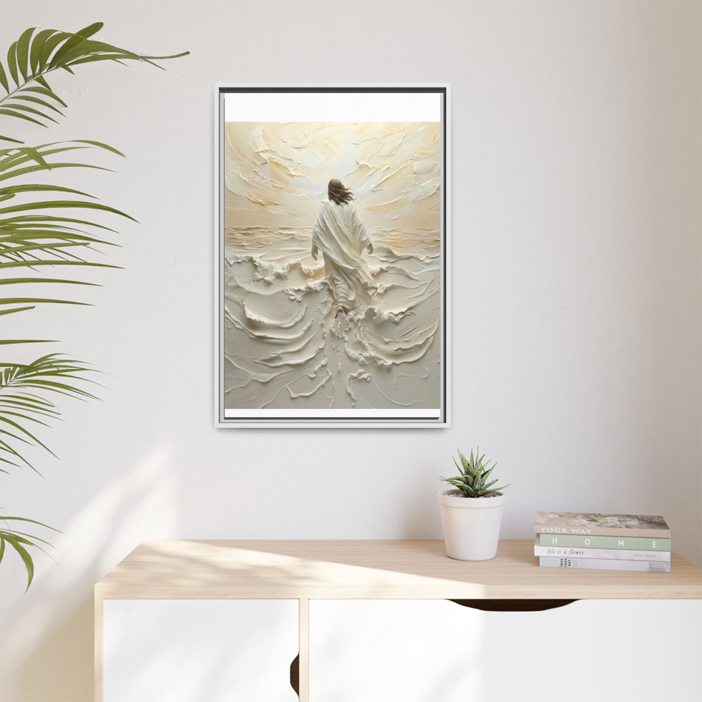 Jesus Walking On Water V - Framed Canvas