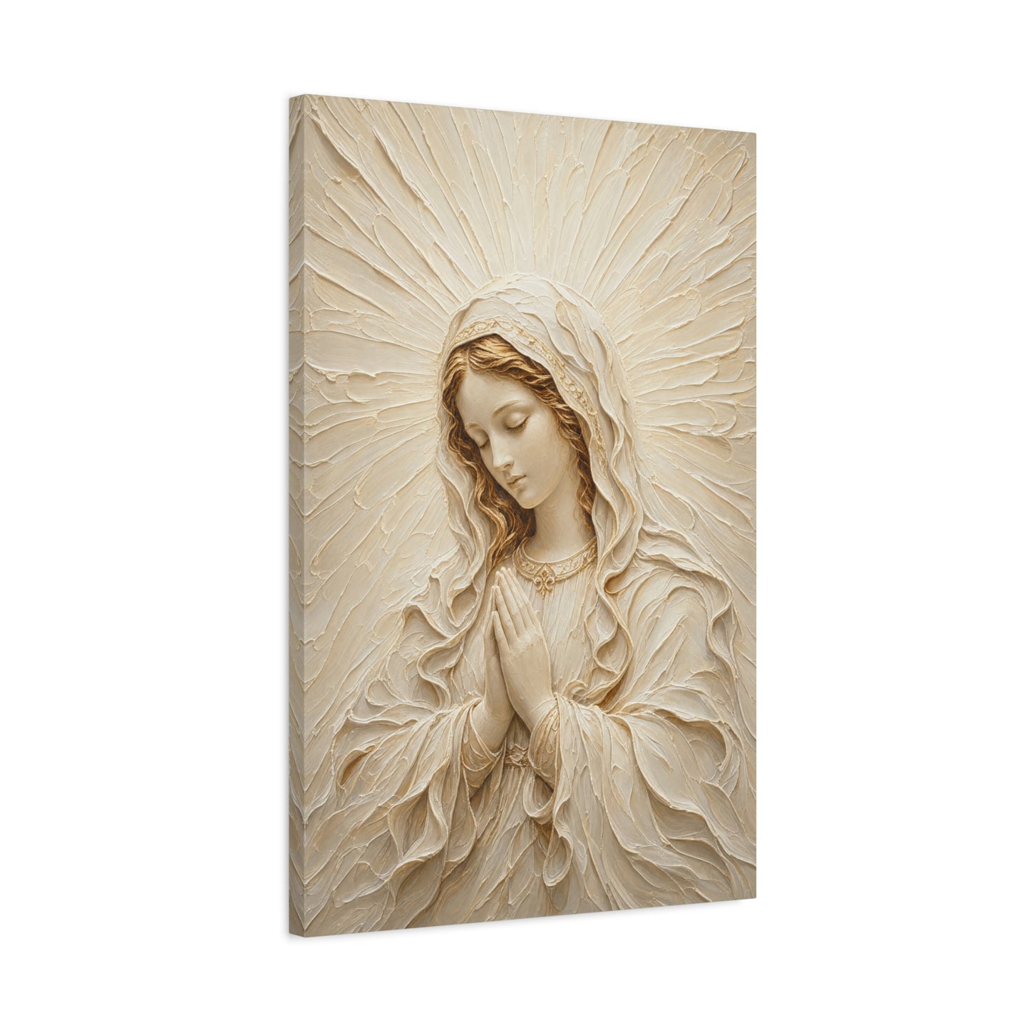 Madonna of Quiet Grace II | Ivory Relief - Canvas