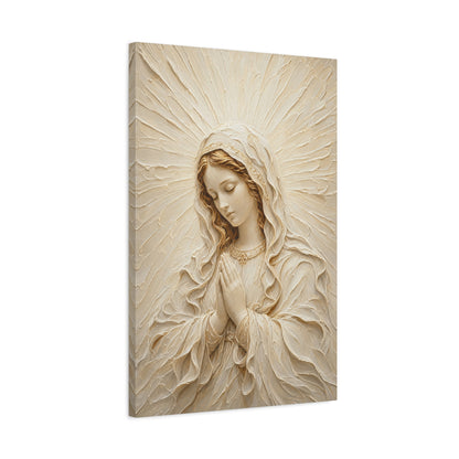 Madonna of Quiet Grace II | Ivory Relief - Canvas