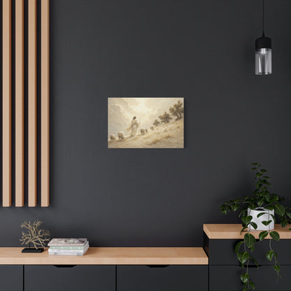 The Hillside Shepherd | Ivory Relief - Canvas
