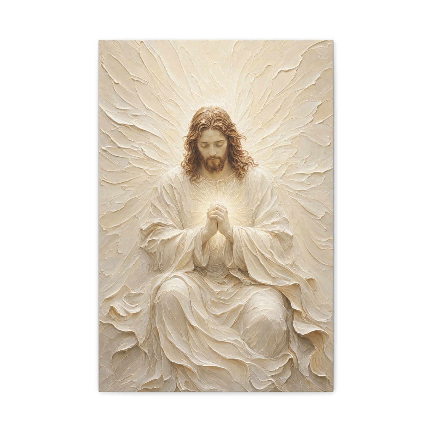 Christ In Prayer | Ivory Relief - Canvas