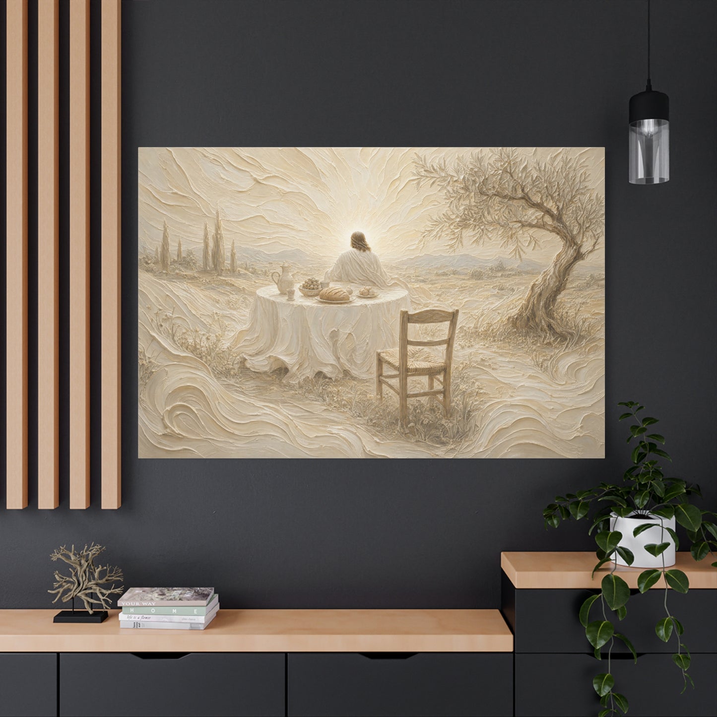 He Is Waiting | Ivory Relief - Canvas