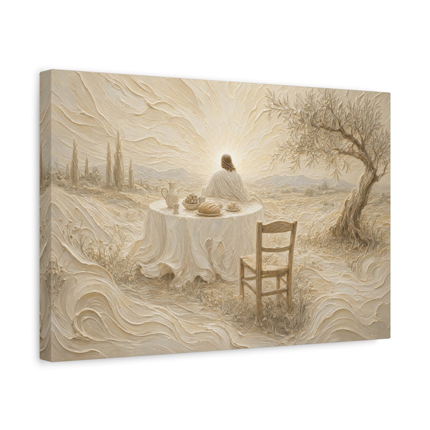 He Is Waiting | Ivory Relief - Canvas