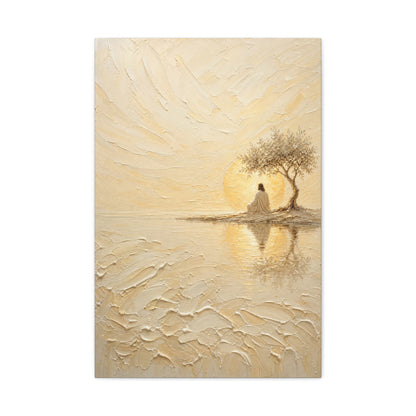 Jesus Under the Quiet Sun | Cream Impasto - Canvas