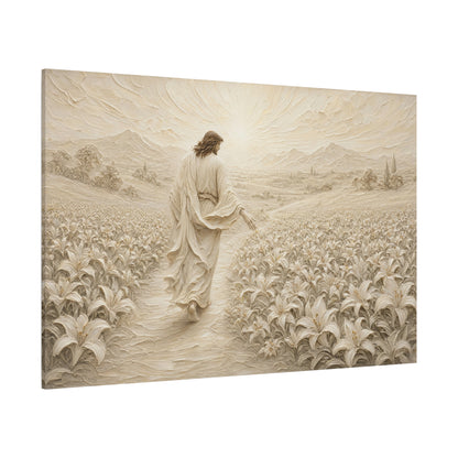 The Lily Path | Ivory Relief - Canvas