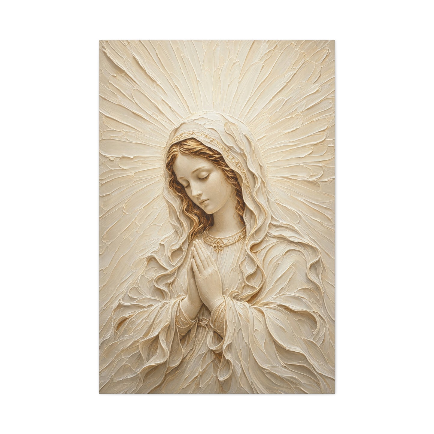 Madonna of Quiet Grace II | Ivory Relief - Canvas
