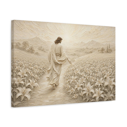 The Lily Path | Ivory Relief - Canvas