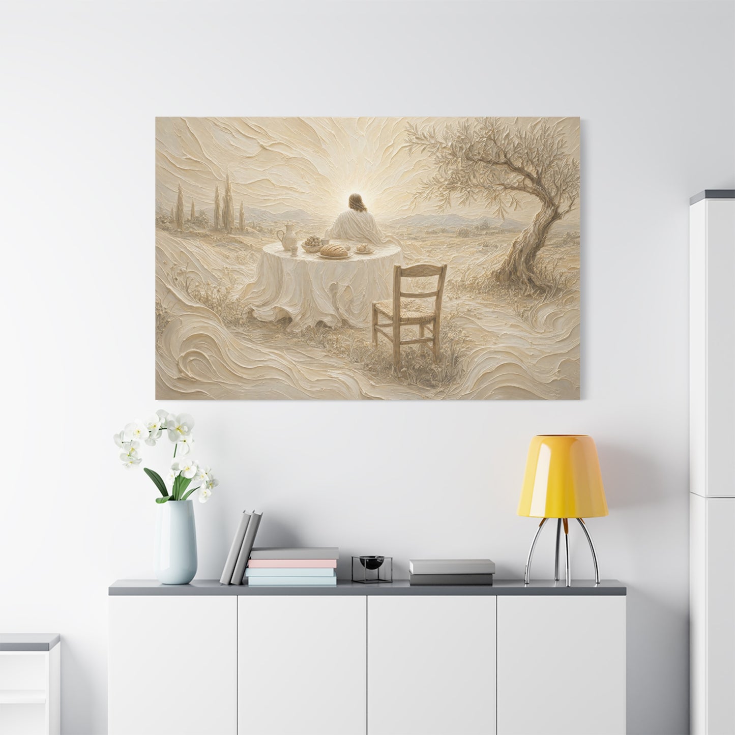 He Is Waiting | Ivory Relief - Canvas